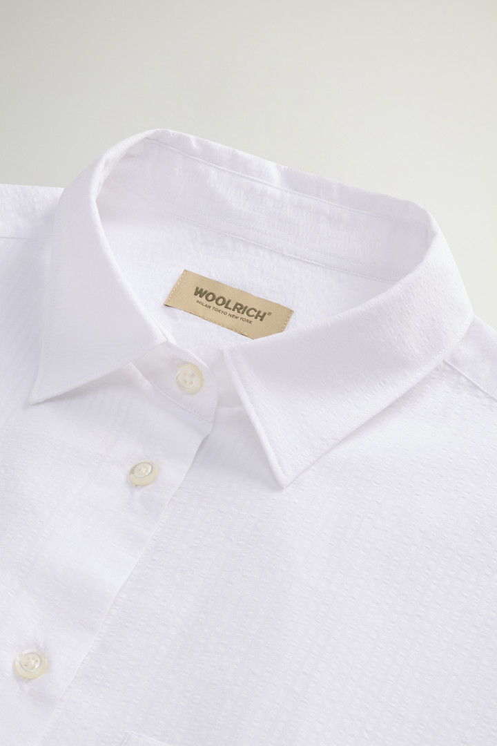 SEERSUCKER COTTON SHIRT Blanc photo 6 | Woolrich