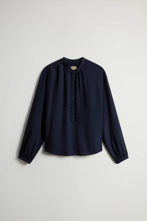 Shirt with Band Collar Blue photo 2 | Woolrich