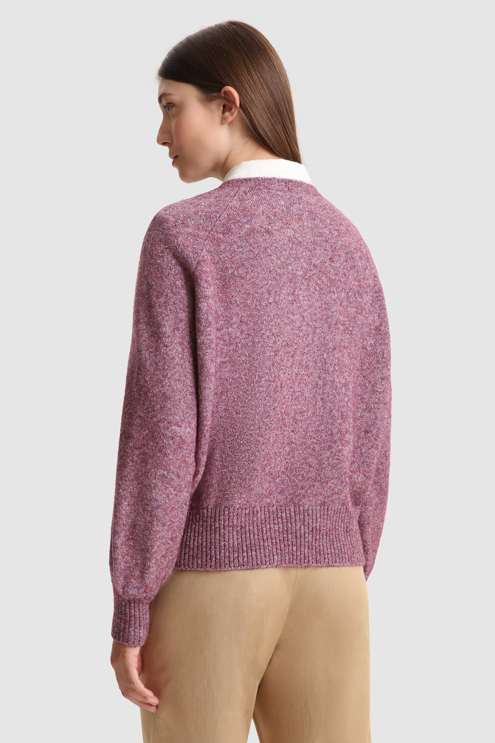 Stretch Henley Sweater in Wool Blend Violet photo 4 | Woolrich