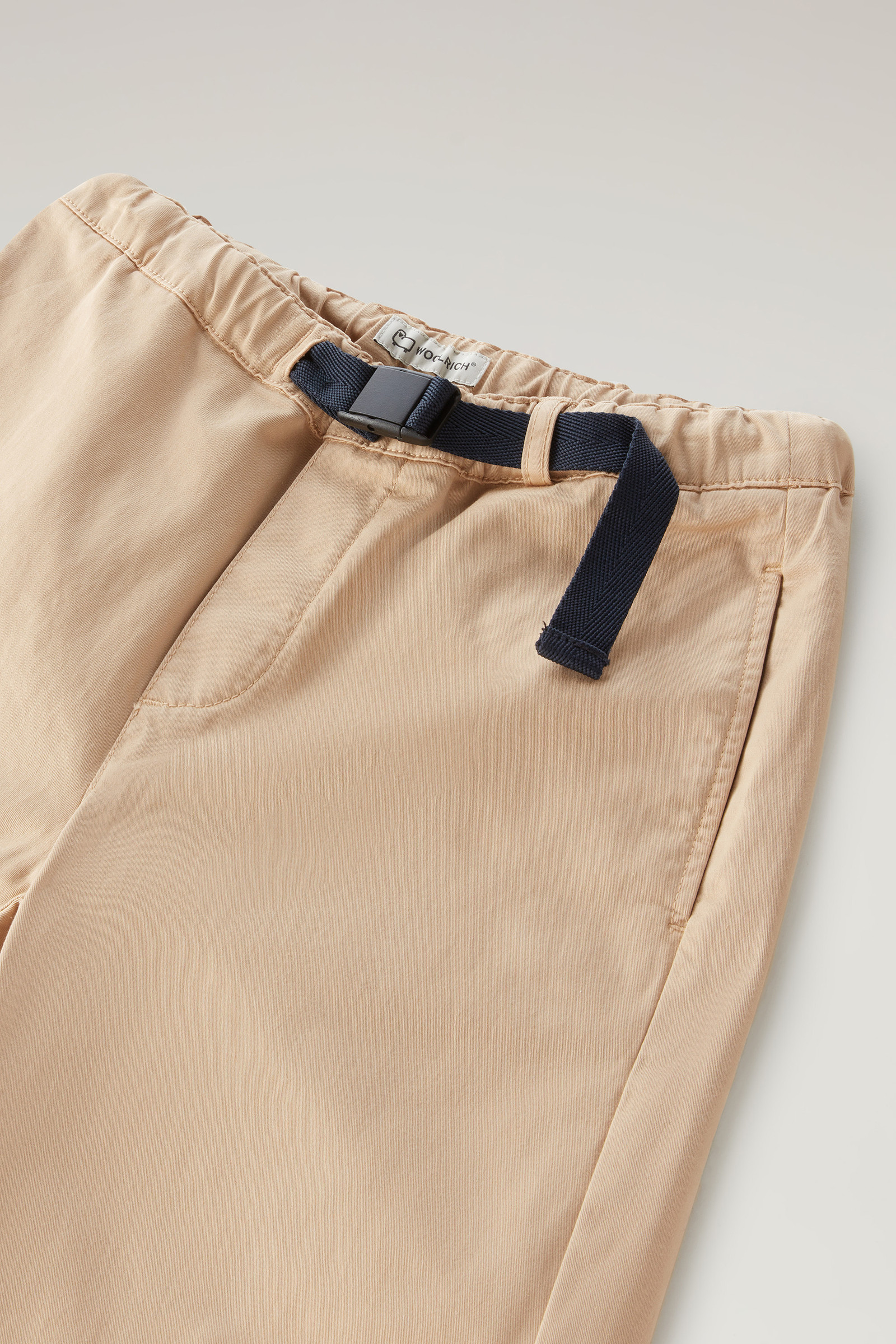 Pantalon pour garçon teint en pièce en coton élastique beige photo 3 | Woolrich