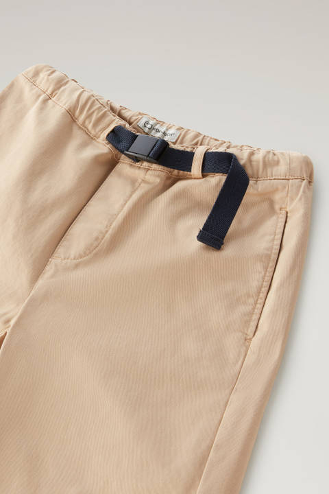 Boys' Garment-Dyed Pants in Stretch Cotton Beige photo 2 | Woolrich