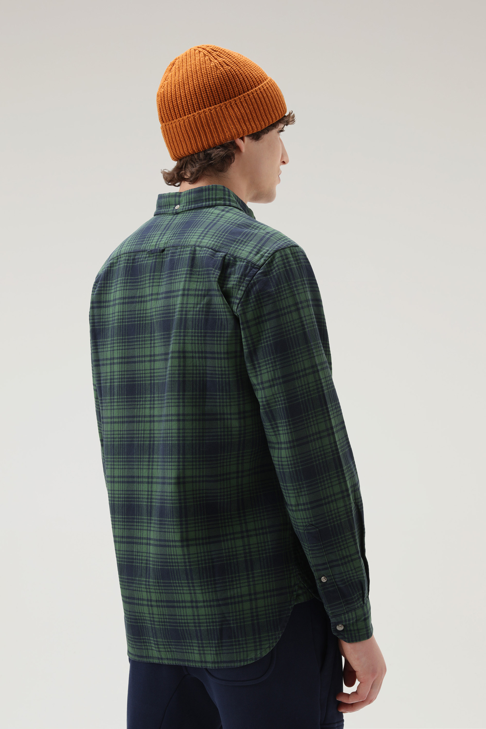 Men's Traditional Flannel Check Shirt Green | Woolrich USA
