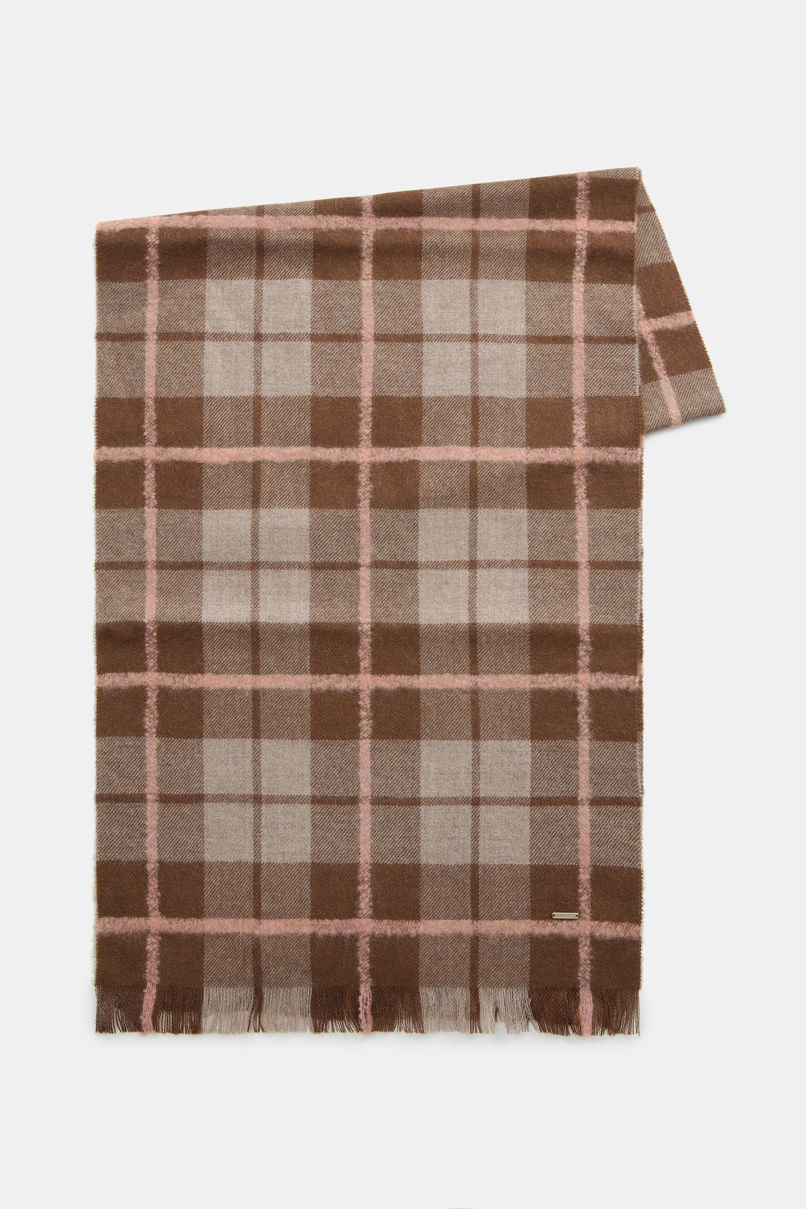 Check Scarf in Mixed Alpaca and Wool Brown | Woolrich