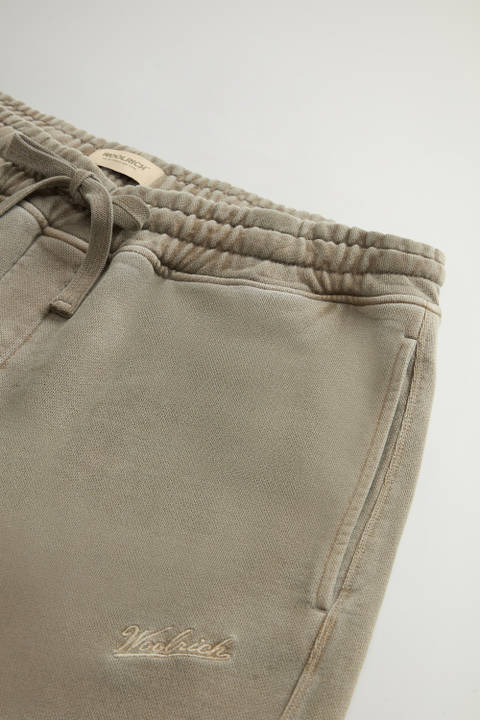 Pantalon teint en pièce en pur coton molletonné Vert photo 2 | Woolrich