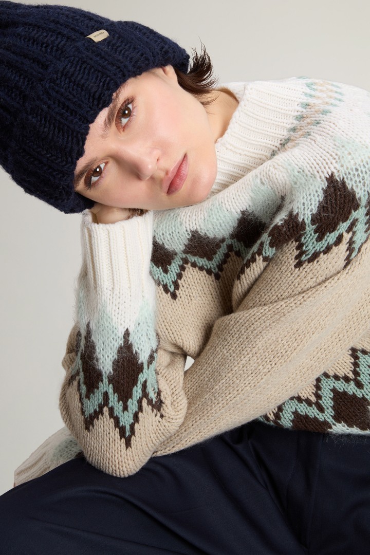 Trui met Fair Isle-patroon van wolmix en mohair Wit photo 4 | Woolrich