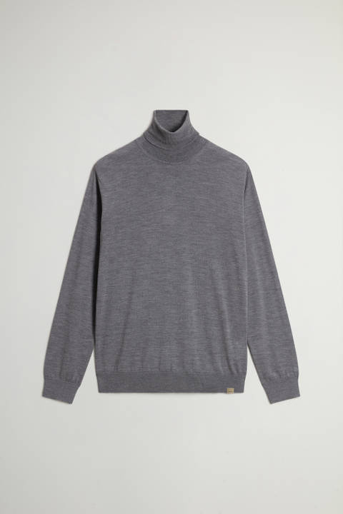Turtleneck Sweater in Pure Merino Virgin Wool Gray photo 2 | Woolrich