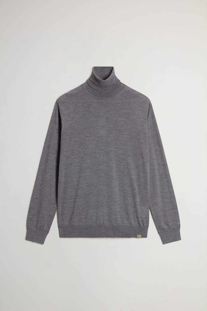 Rollkragen-Pullover aus reiner Merino-Schurwolle Grau photo 5 | Woolrich