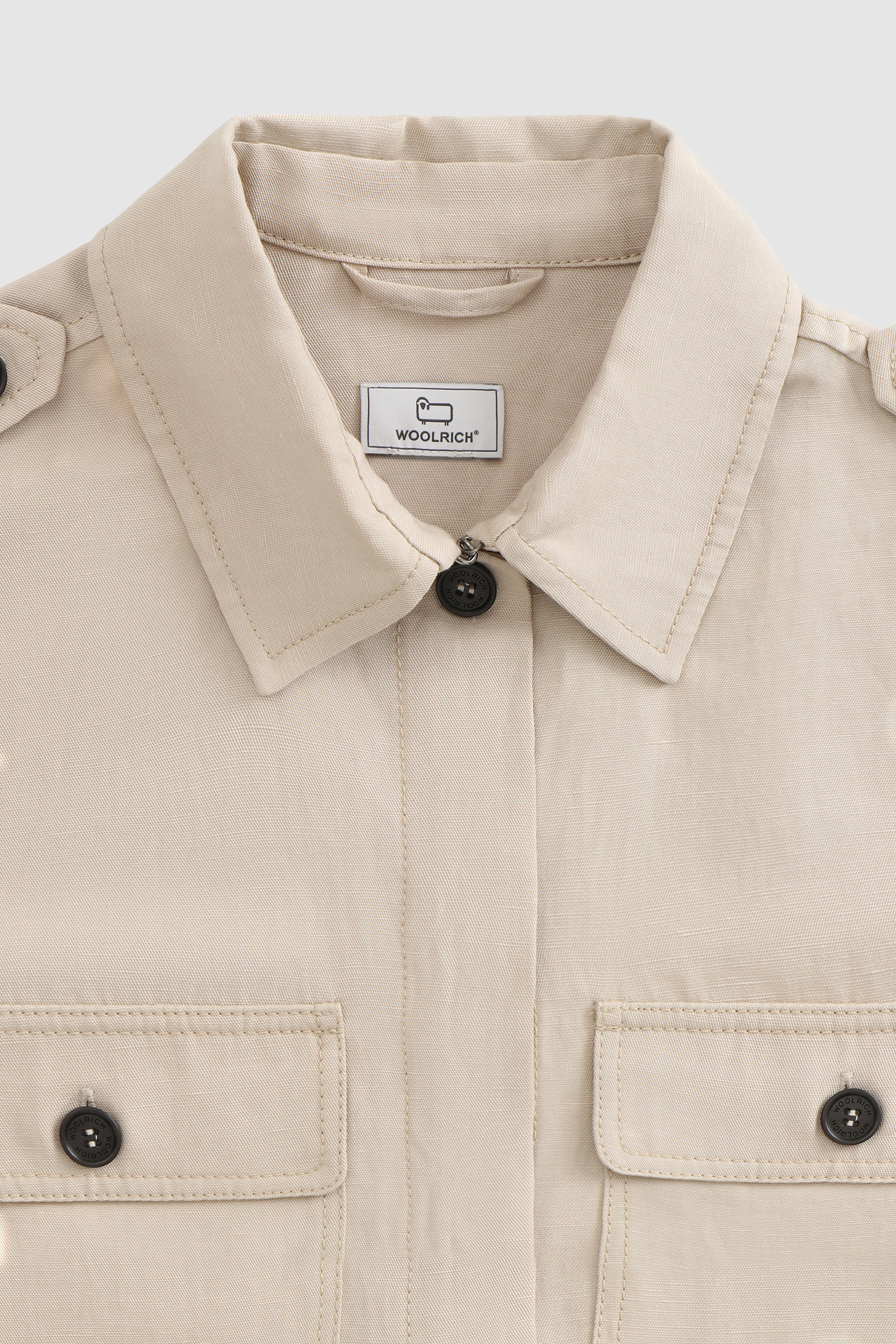 Sobrecamisa Outdoor en mezcla de lino beige photo 5 | Woolrich