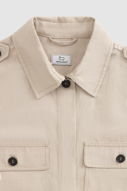 Outdoor Overshirt in Linen Blend Beige photo 2 | Woolrich