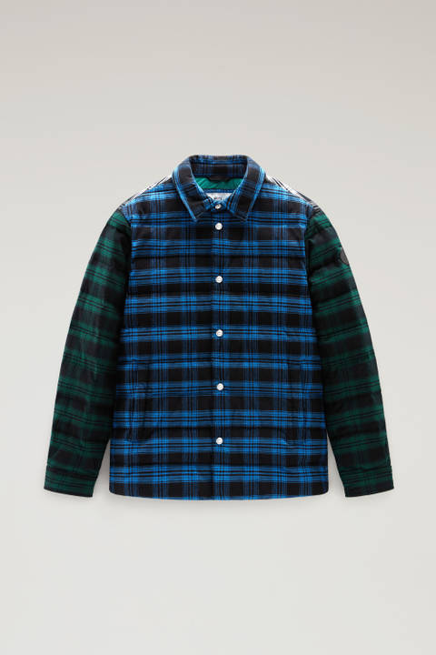 Padded Check Patchwork Overshirt Blue | Woolrich