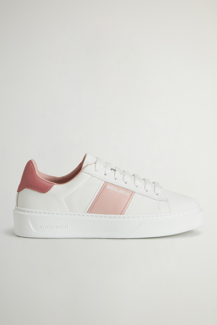 Classic Court-sneakers van leer met contrasterende zijstrook Roze photo 1 | Woolrich