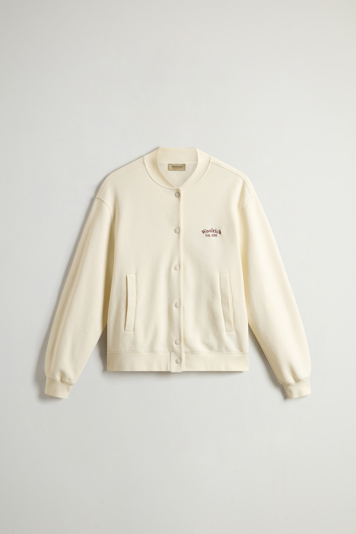 Pure Cotton College Sweatshirt with Buttons White photo 5 | Woolrich