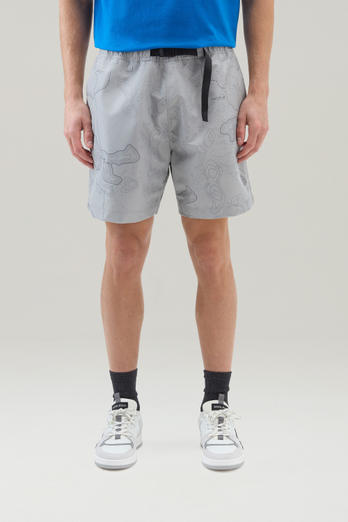 Shorts in Ripstop Fabric with Print Gray | Woolrich