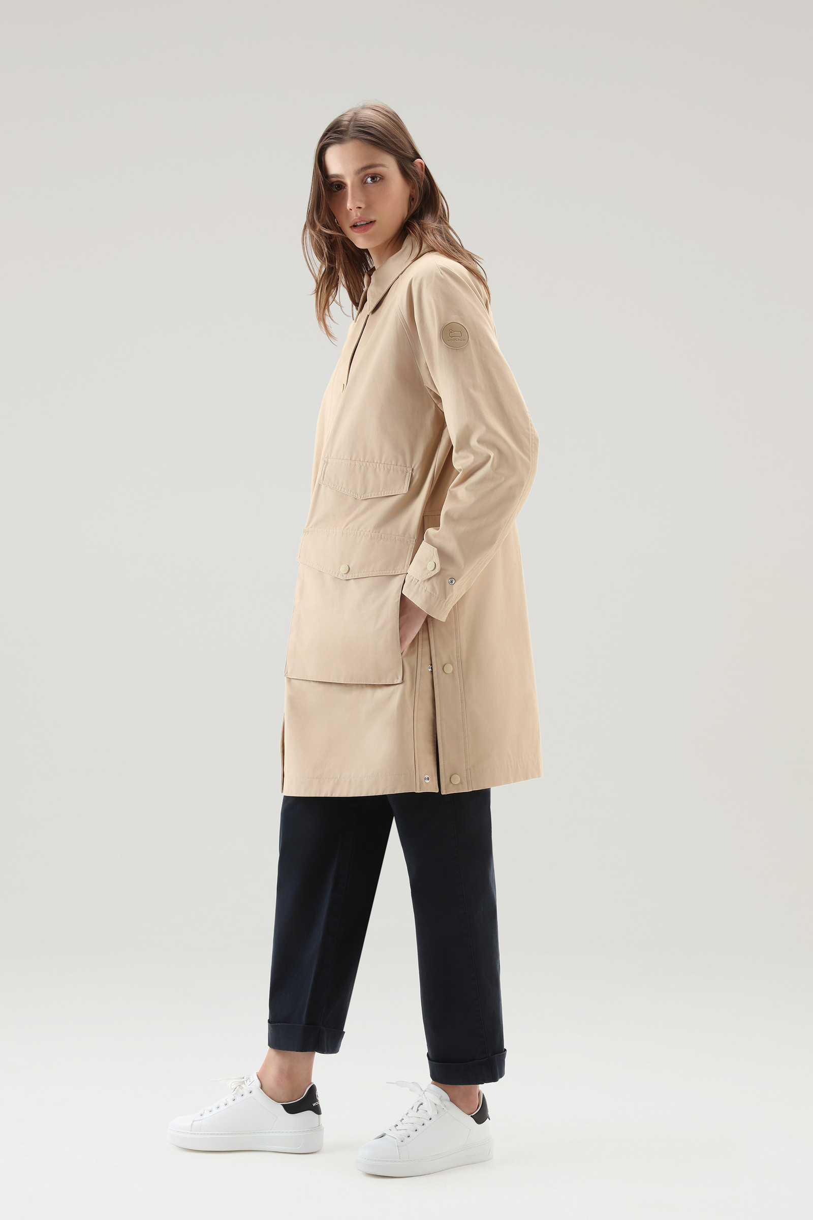 3-in-1 Sideline Parka in Soft Byrd Cotton with Detachable Padded Vest Beige photo 4 | Woolrich
