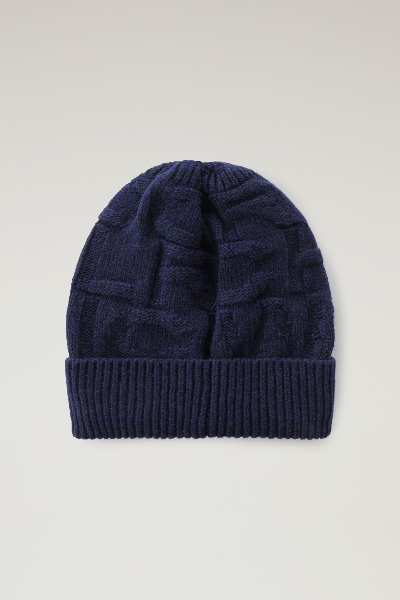 Berretto Monogram per bambini in misto lana Merino blu photo 2 | Woolrich