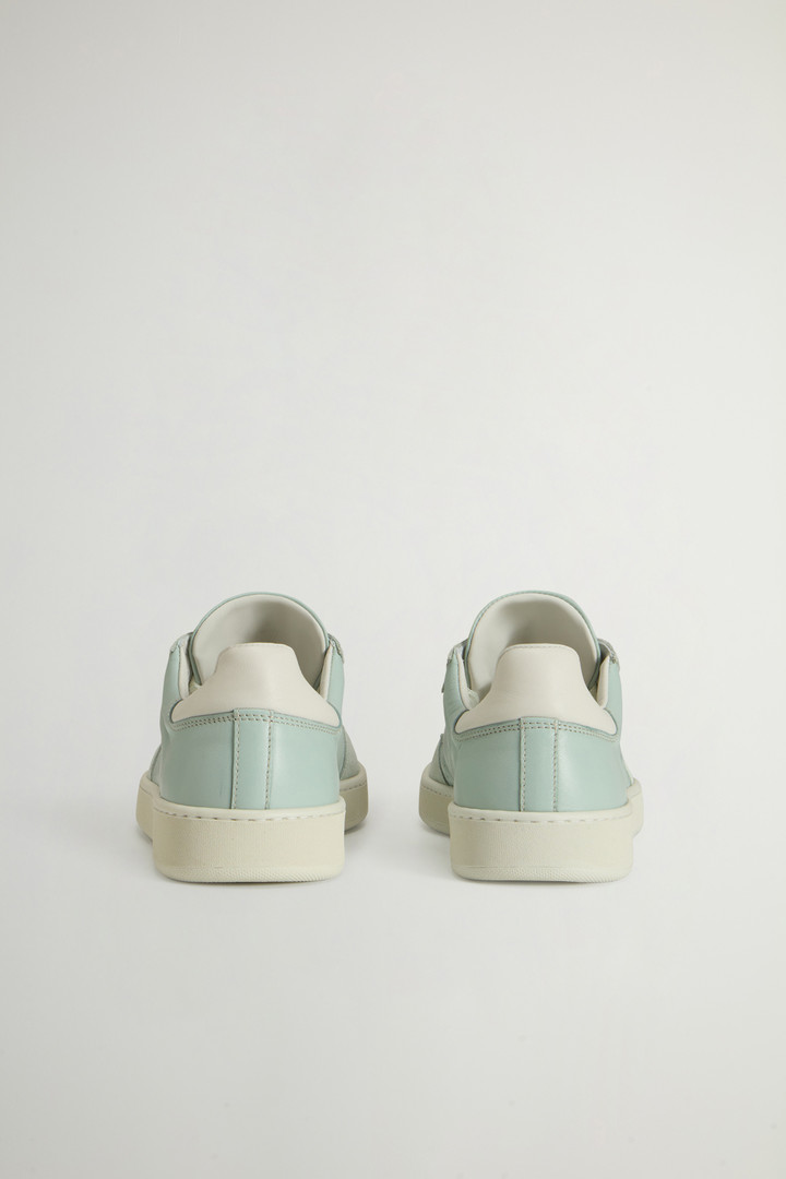 Swing Court Leather Sneakers with Suede Details Green photo 3 | Woolrich