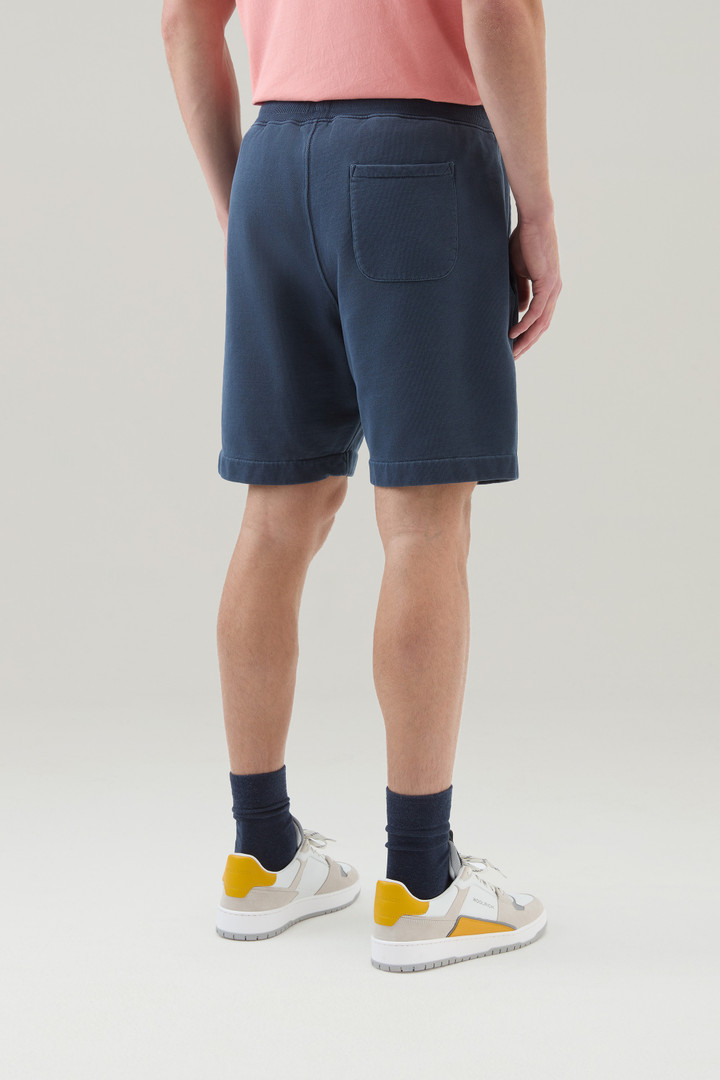 Bermuda Sports Shorts in Pure Cotton Fleece with Drawstring Blue photo 3 | Woolrich