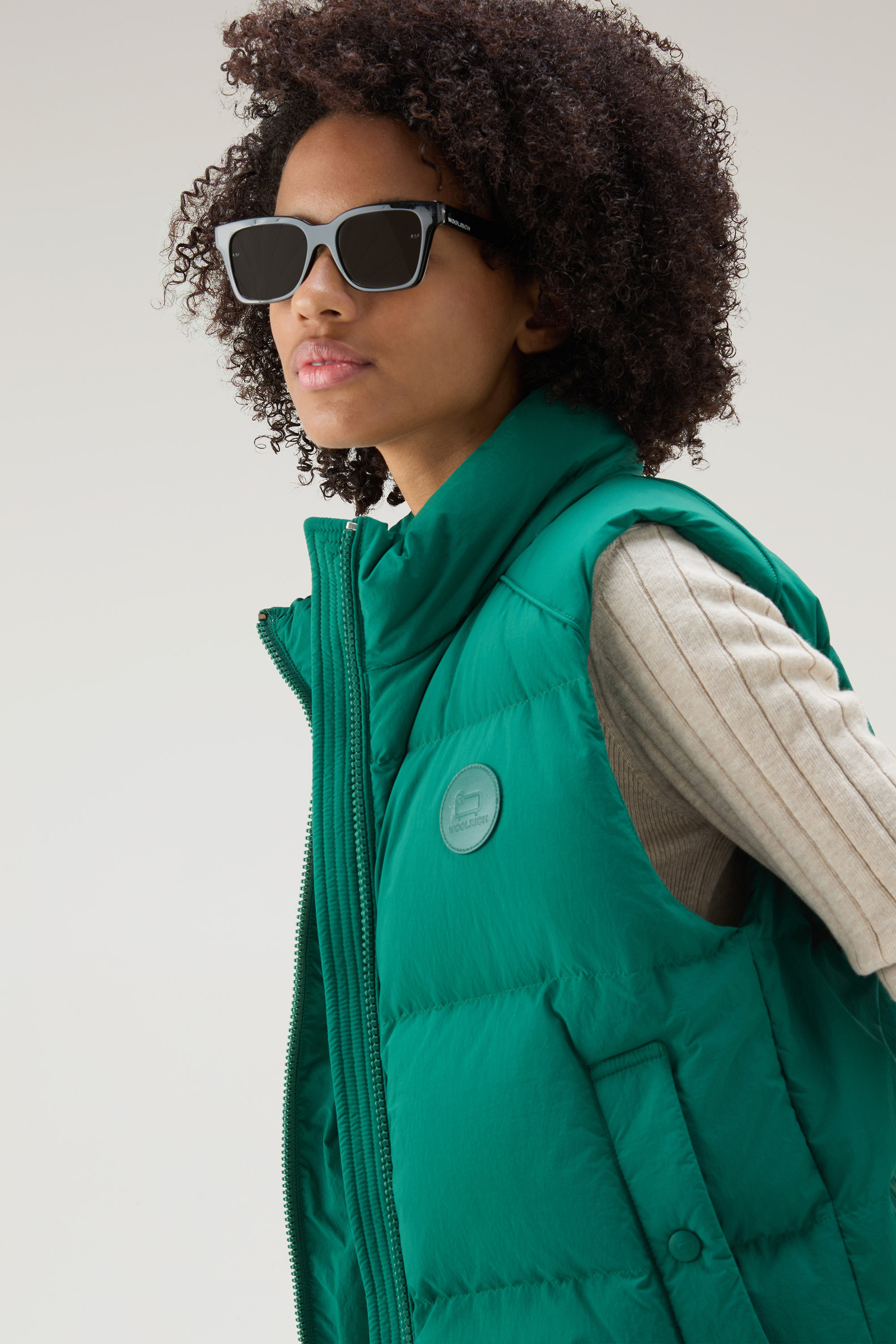 Quilted Vest in Eco Taslan Nylon Green photo 4 | Woolrich