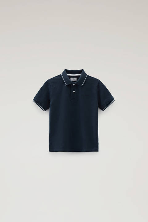Poloshirt Monterey aus Stretch-Baumwollpikee für Jungen Blau | Woolrich