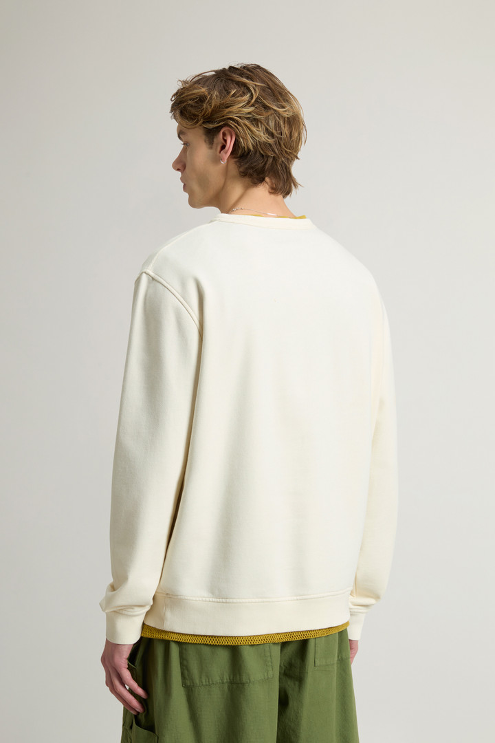 Crewneck Sweatshirt in Light Cotton-Blend Fabric White photo 3 | Woolrich