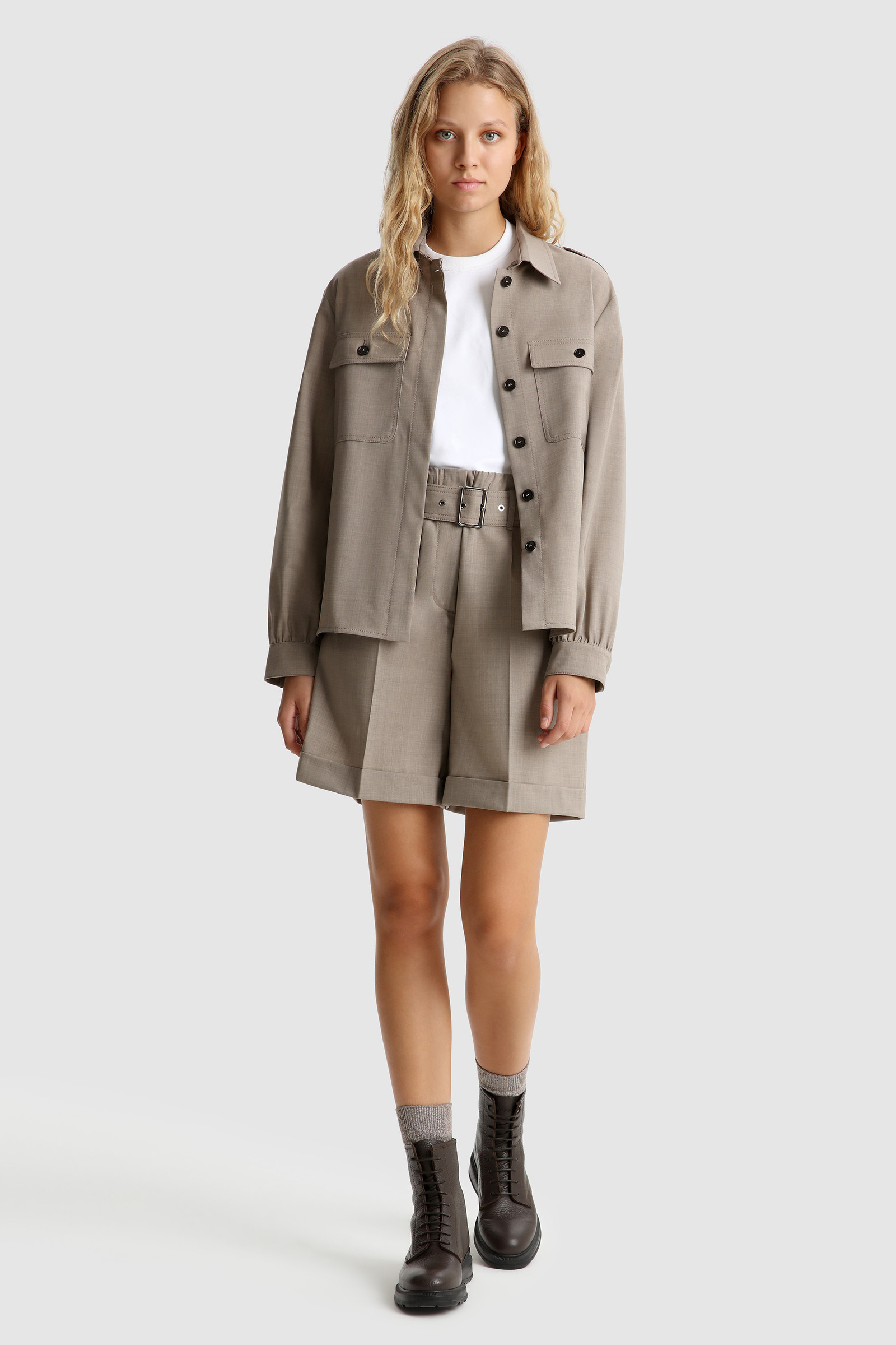 Merino Cool Wool Short Beige photo 2 | Woolrich