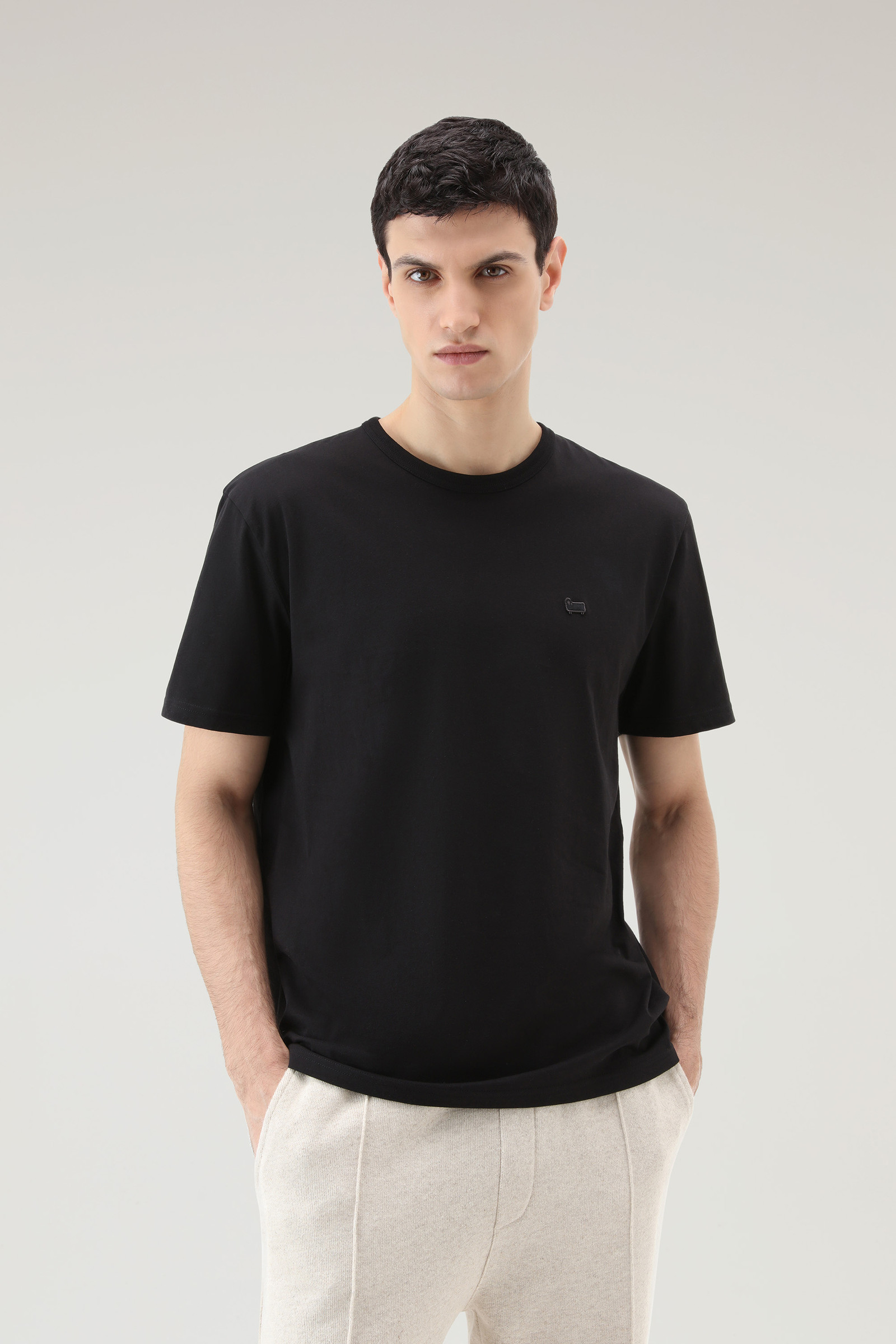 T-shirt Sheep in puro cotone nero | Woolrich