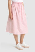 Cotton poplin skirt with side pockets