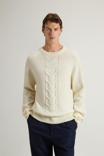 Pure Wool Crewneck Sweater White | Woolrich