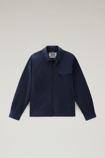 Garment-dyed overhemdjack van zuiver katoen Blauw | Woolrich