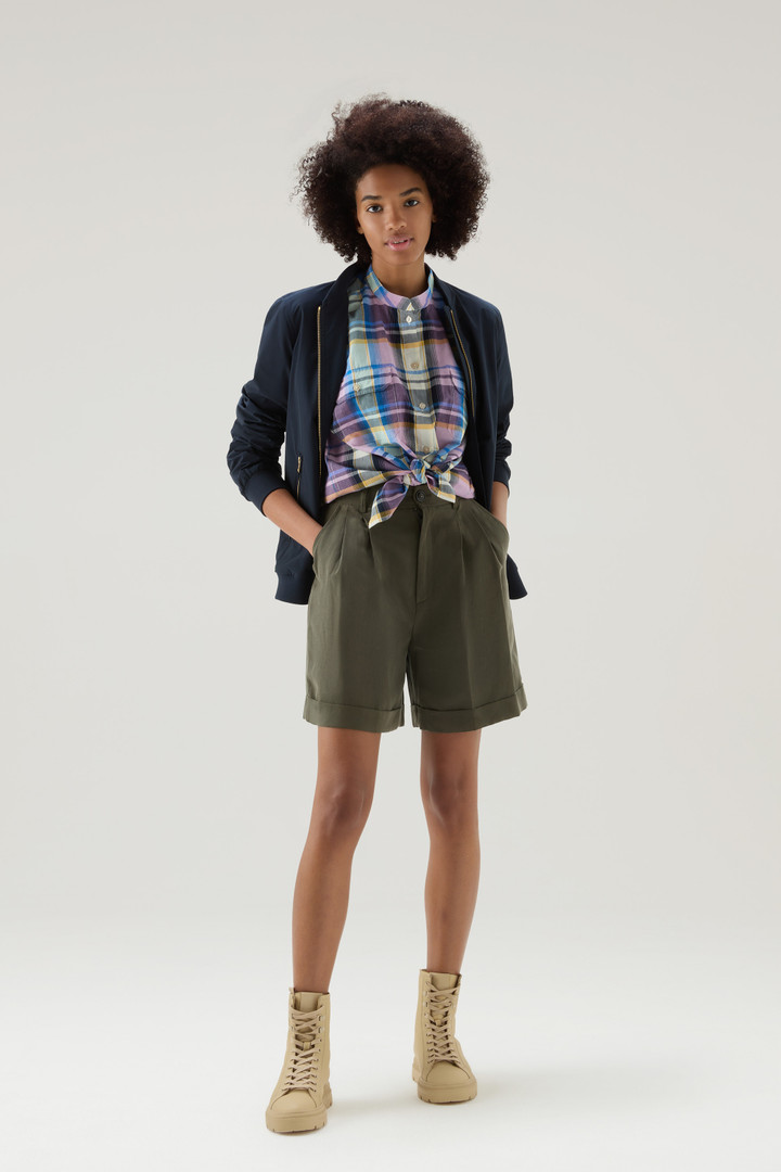 Appalachian Trail Short-Sleeved Check Blouse in Pure Cotton Blue photo 2 | Woolrich