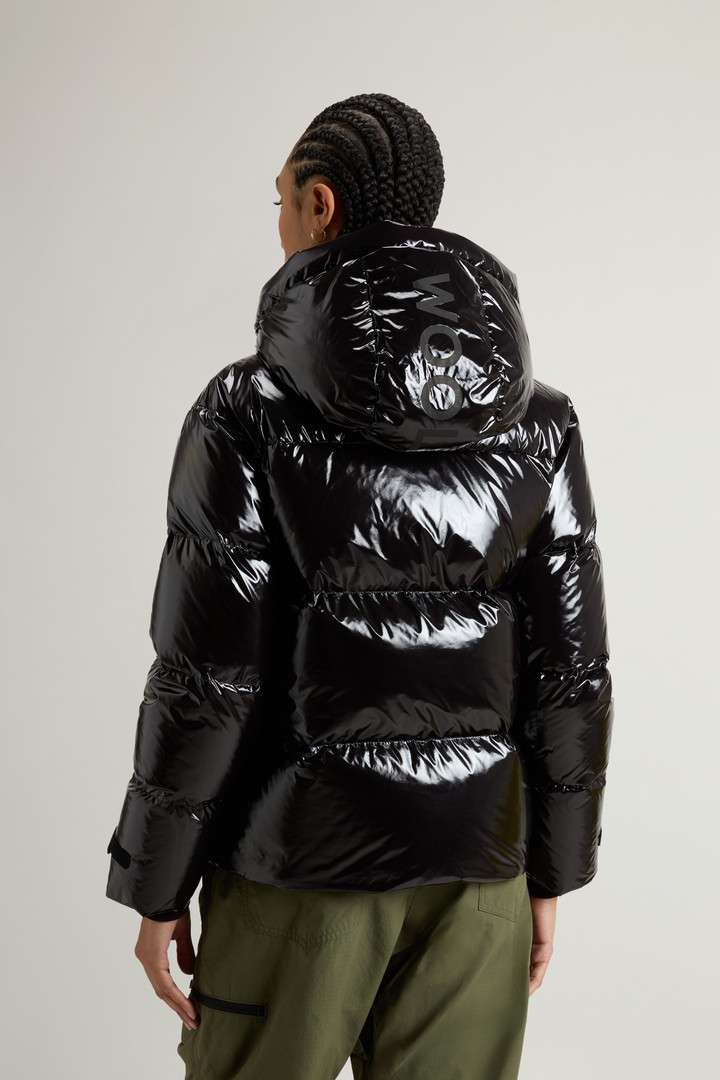 Short Quilted Parka in Glossy Nylon Black photo 3 | Woolrich