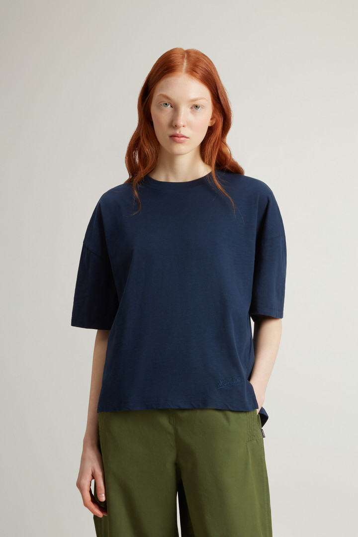 T-shirt in puro cotone fiammato Blu photo 1 | Woolrich