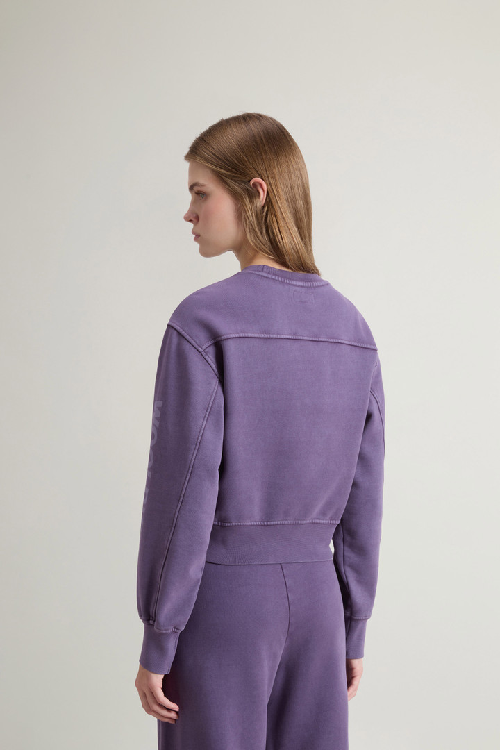 Teen Girls’ Garment-Dyed Crewneck Sweatshirt in Pure Cotton Purple photo 3 | Woolrich