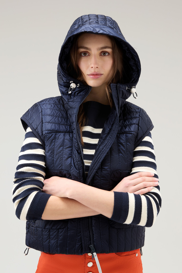 Quilted Hooded Vest in Recycled Pertex Quantum Blue photo 4 | Woolrich