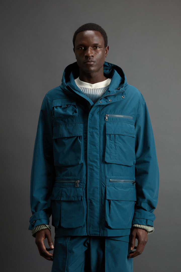 Fishing Jacket in Cotton- and Nylon-Blend Olmetex Ripstop by Todd Snyder Blue photo 1 | Woolrich