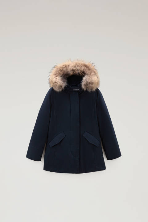 Arctic Parka mit abnehmbarem Pelzbesatz für Mädchen Blau | Woolrich