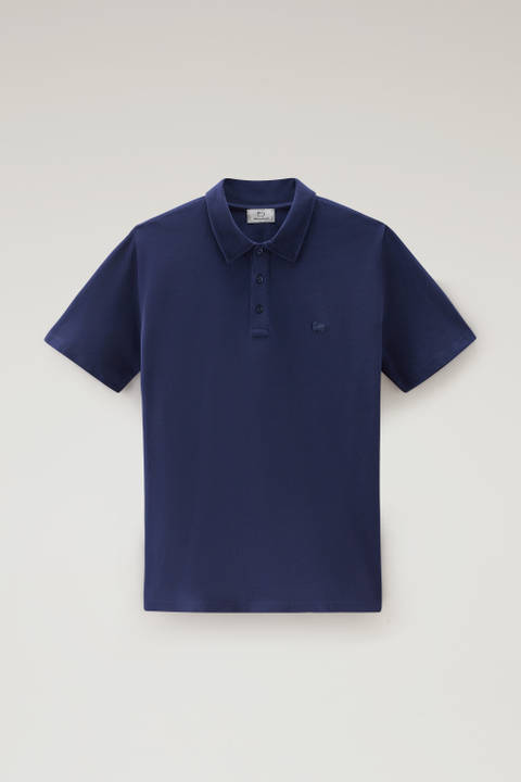 Pure Cotton Piquet Polo Shirt Blue photo 2 | Woolrich