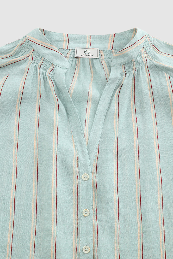 Striped linen blend blouse Blue photo 5 | Woolrich