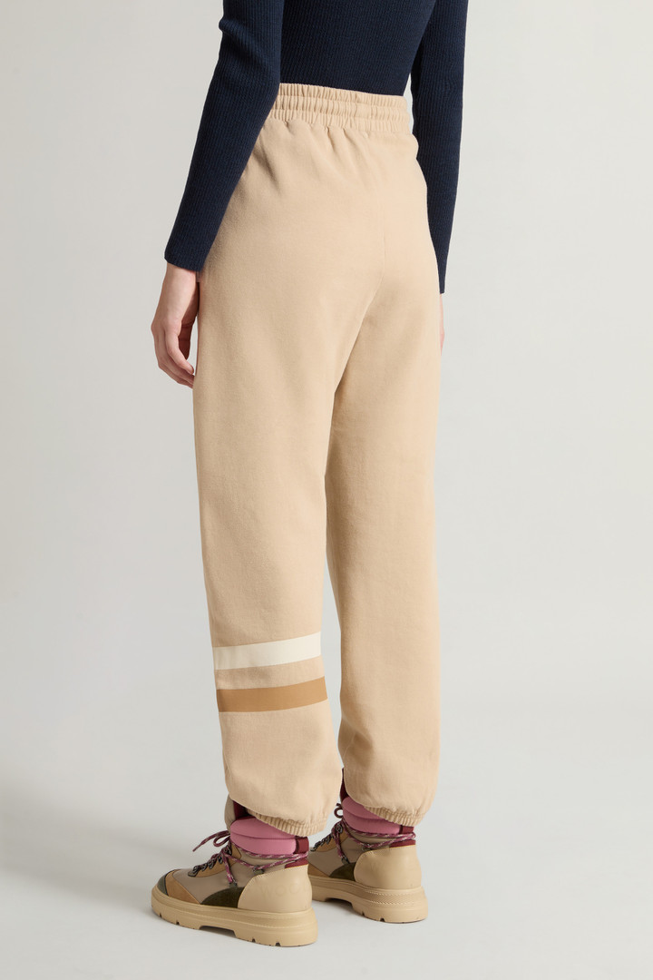 Pure Cotton Fleece Pants with Striped Detail Beige photo 3 | Woolrich