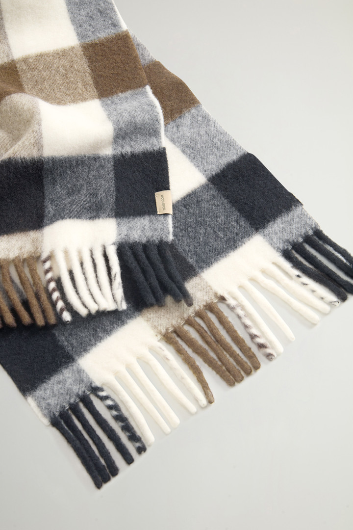 Scarf in Pure Wool with Checked Pattern White photo 3 | Woolrich