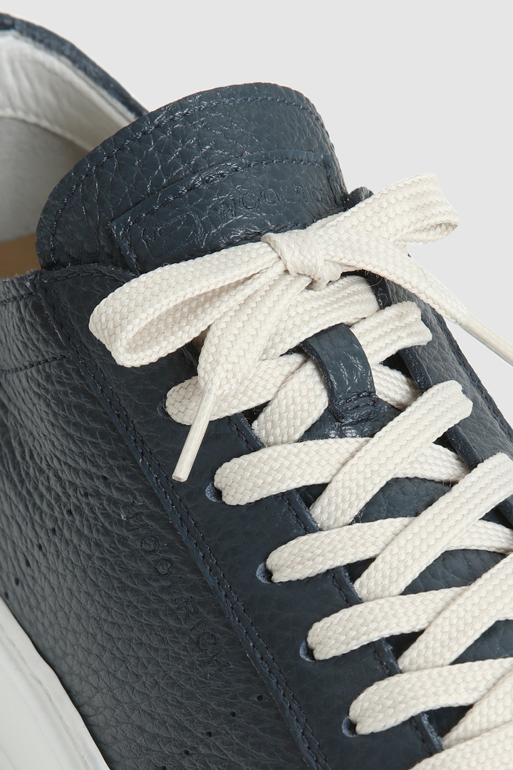 Classic Court sneakers in tumbled leather Blue photo 5 | Woolrich