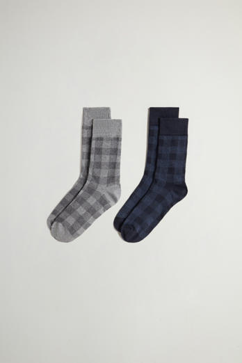 Cotton-Blend Socks Blue | Woolrich