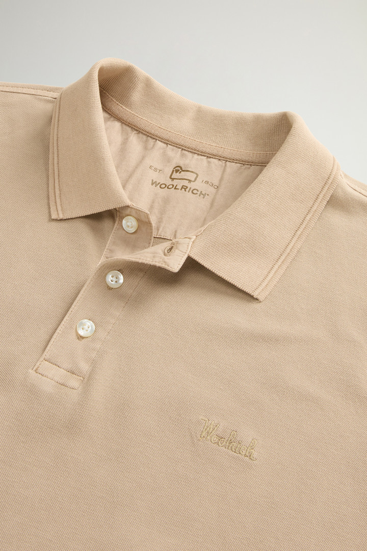 Garment-Dyed Mackinack Polo in Stretch Cotton Piquet Beige photo 6 | Woolrich