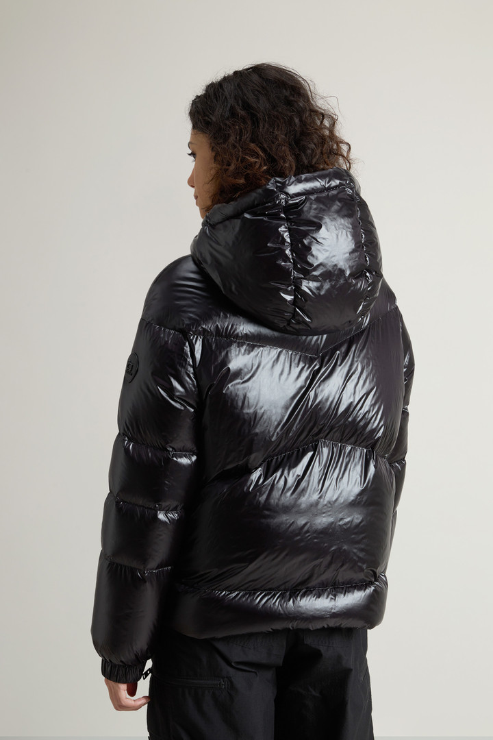 Aliquippa Short Down Jacket in Glossy Nylon Black photo 3 | Woolrich