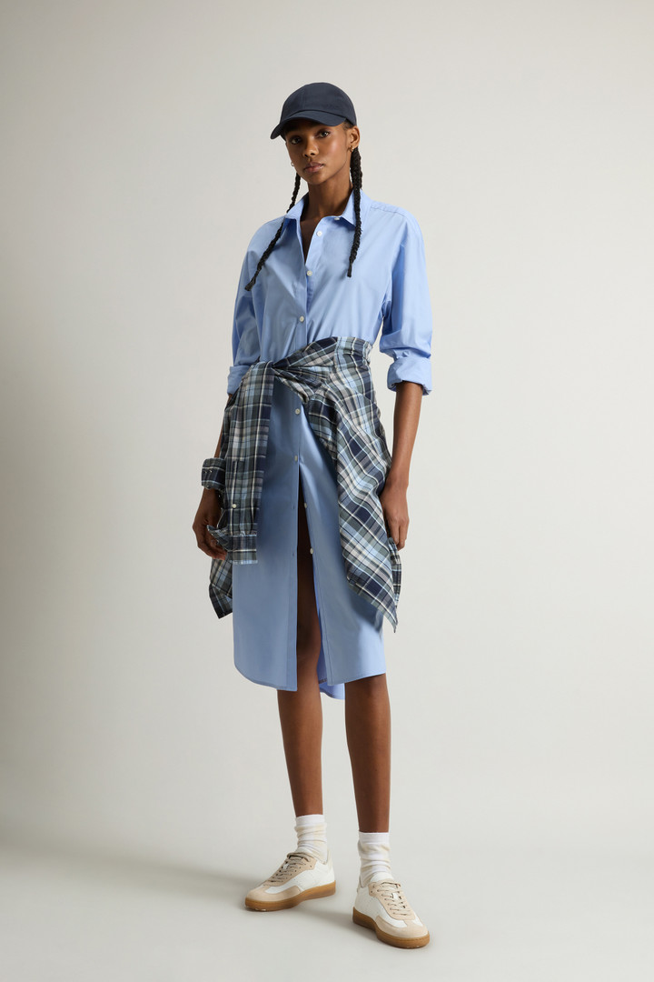 Pure Cotton Poplin Shirt Dress Blue photo 2 | Woolrich