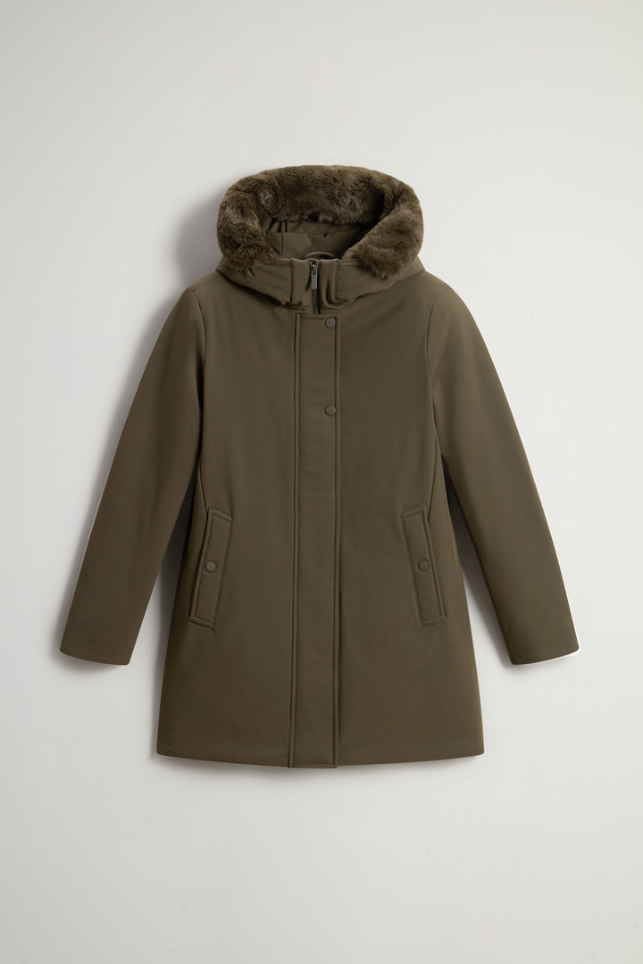 Firth Parka in Tech Softshell with Removable Faux Fur Collar Green photo 6 | Woolrich