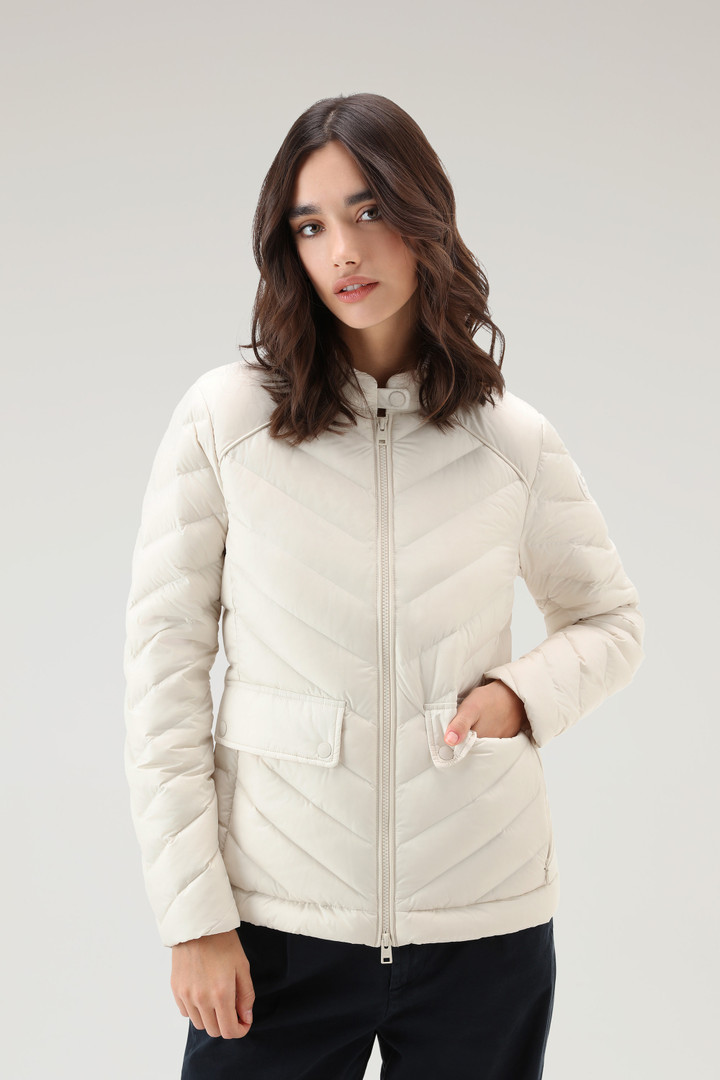 Short Padded Jacket with Chevron Quilting White photo 1 | Woolrich