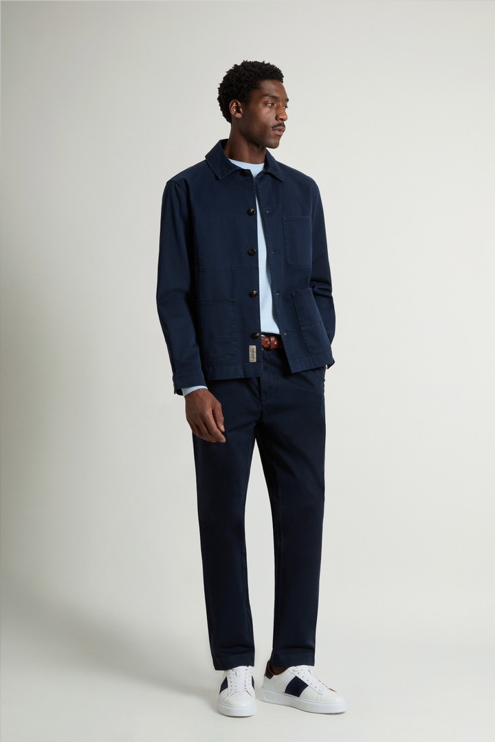 Giacca a camicia Chore tinta in capo in twill di cotone Blu photo 2 | Woolrich
