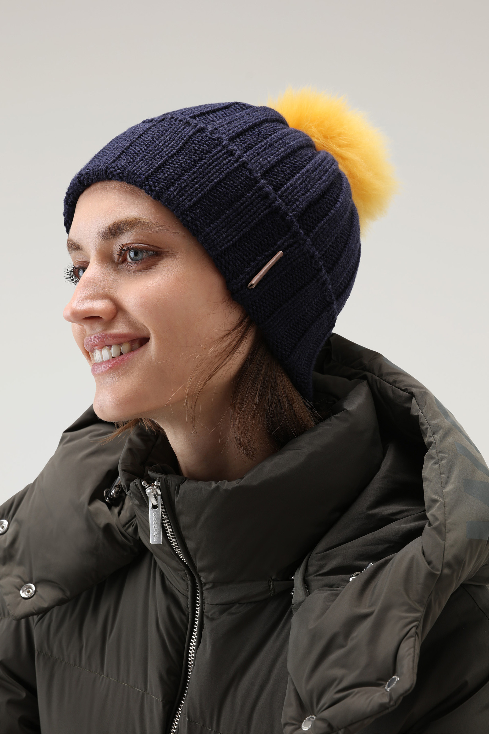 Beanie aus Wolle mit Kaschmir-Bommel Blau photo 3 | Woolrich