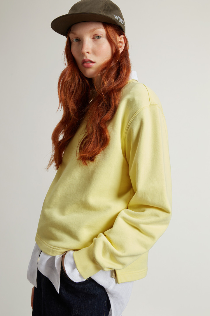 Crewneck Sweatshirt in Pure Cotton Yellow photo 4 | Woolrich